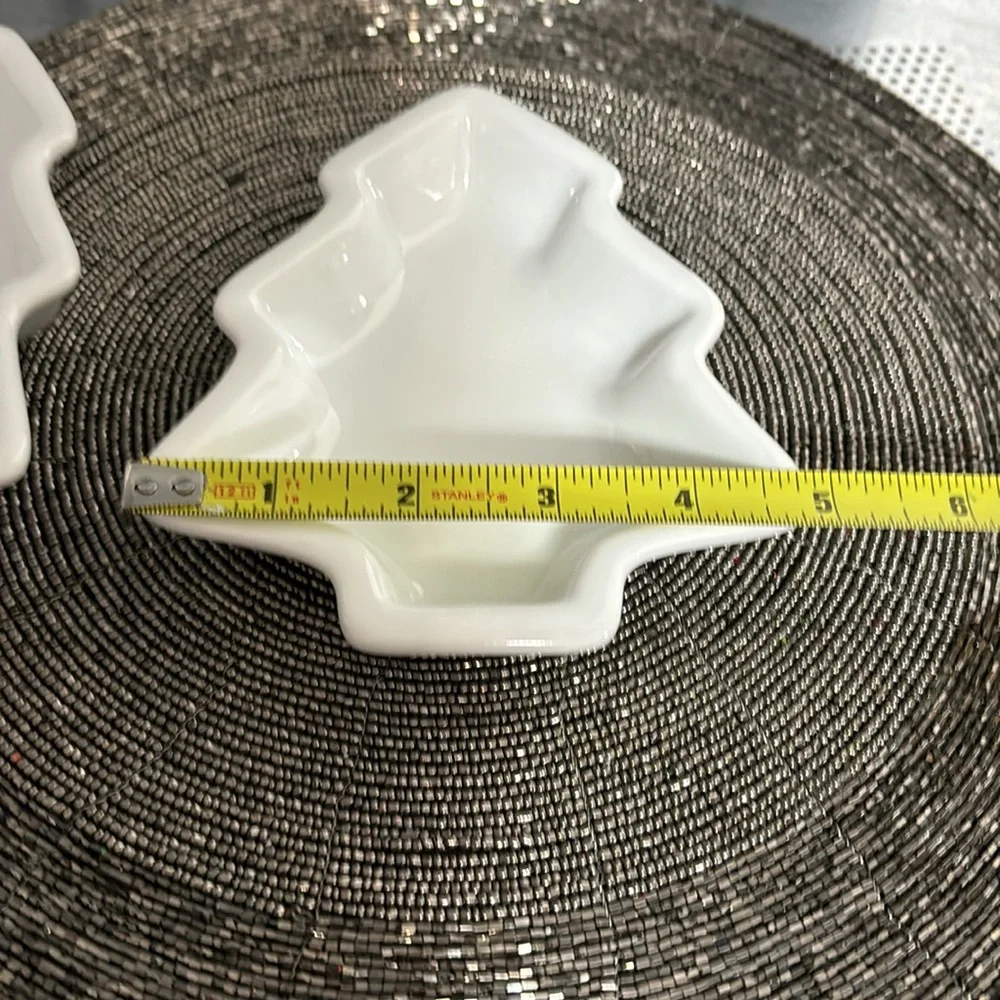Set of 2 Crate & Barrel Tree Ceramic Trays